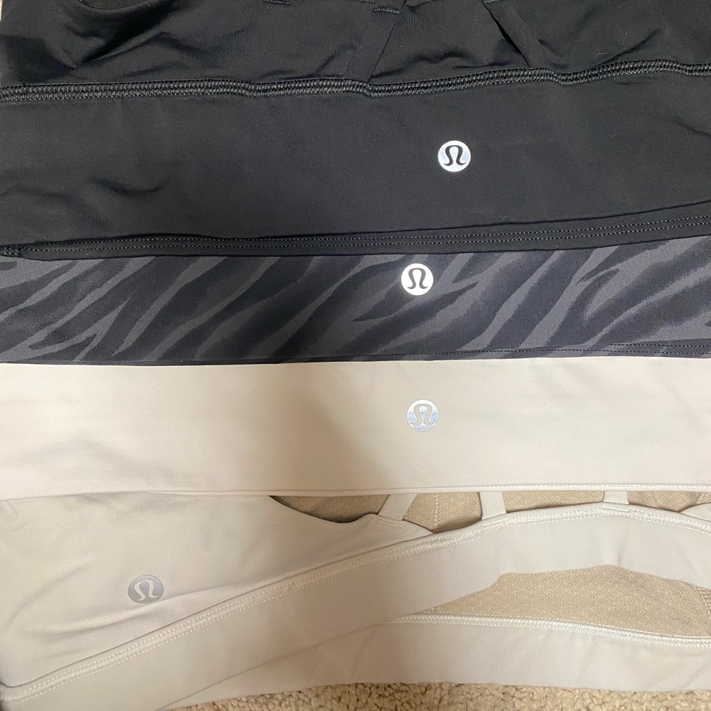 Four Lululemon Sports Bras Size 14